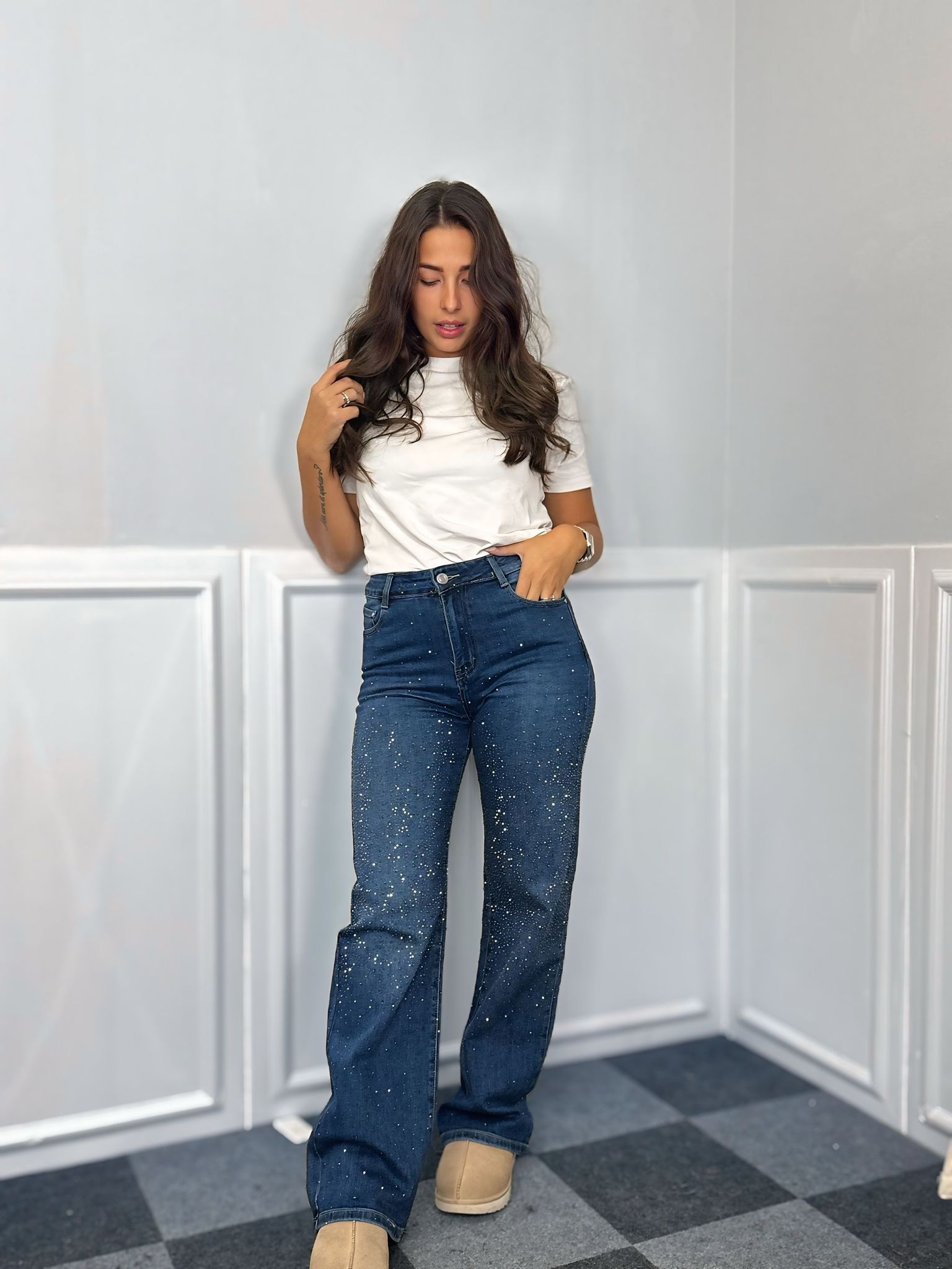 Jeans tutto brillantini Luce