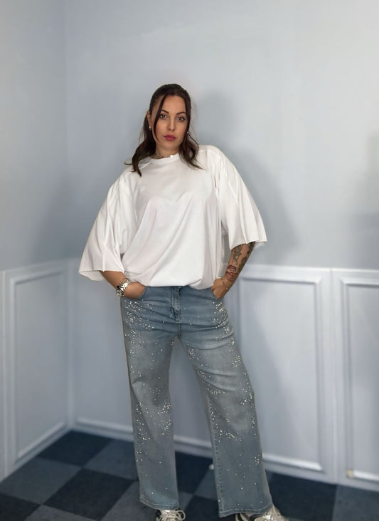 Jeans onde con brillantini