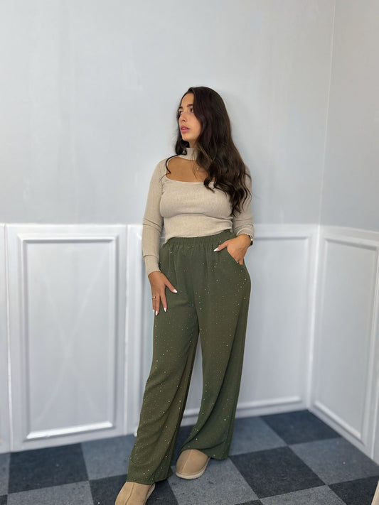 Pantaloni con brillantini