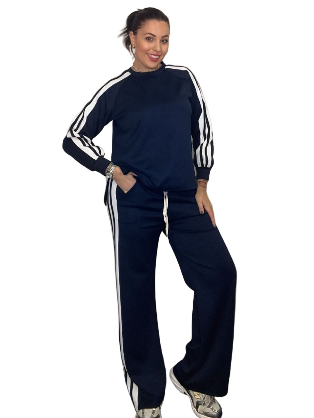 Tuta Casacca e Pantalone con Righe Laterali