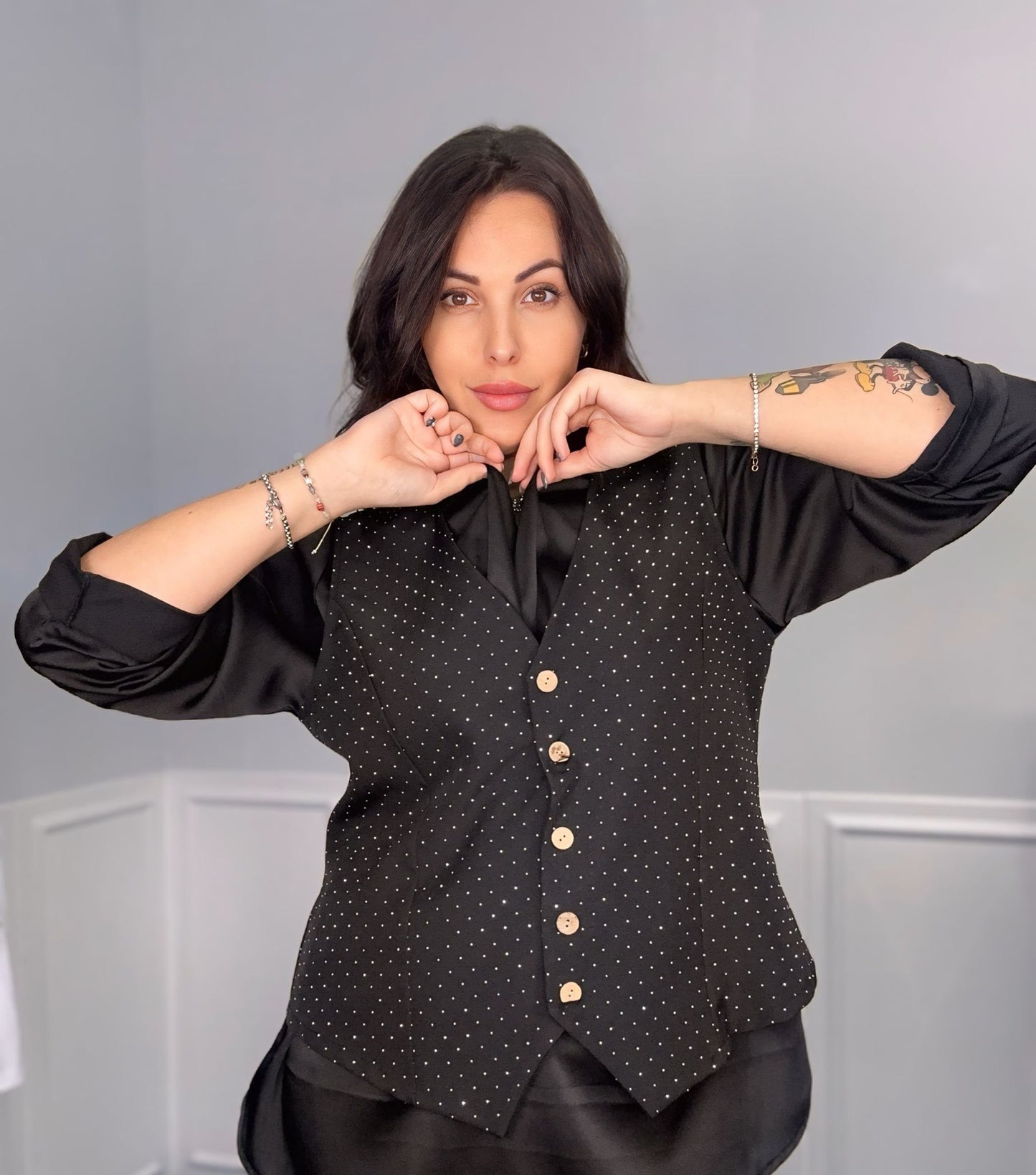 Gilet brillantini stile francese