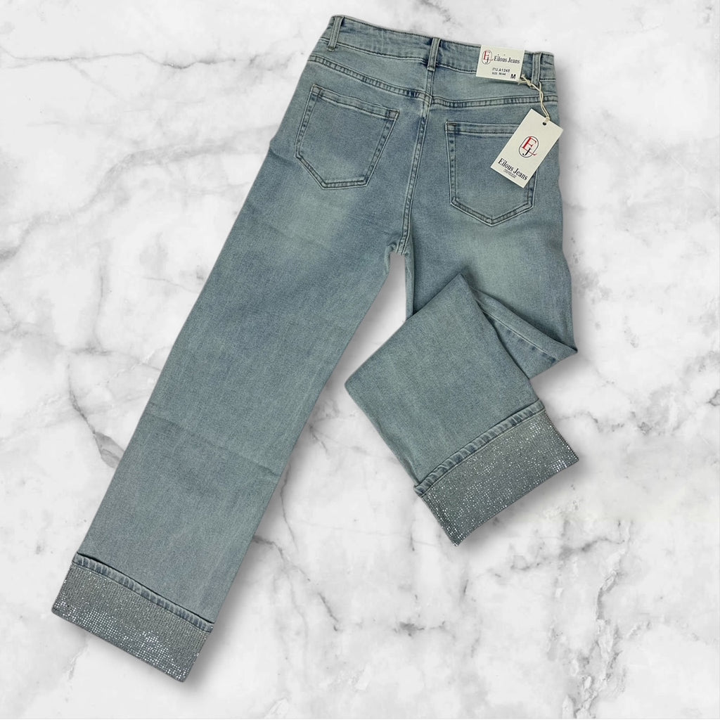 Jeans con risvolto Diamante