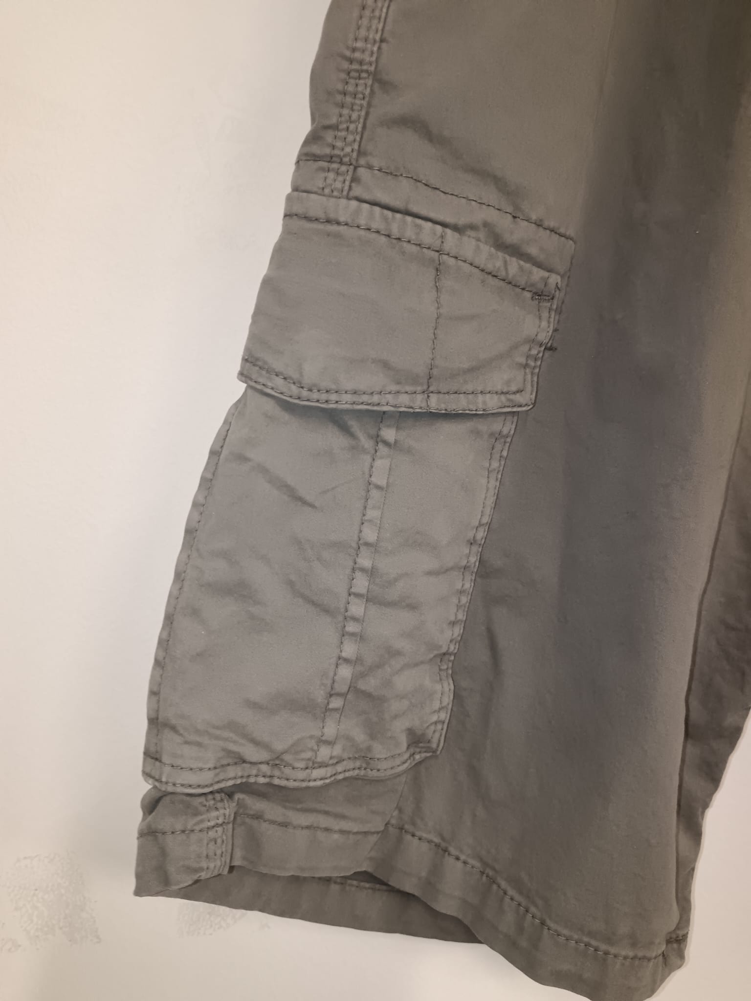 Bermuda TARSE Donna Cotone Larghi Con Tasche - Taglie Forti Fino A 3XL, Grigio, Per Yoga, Casa E Passeggiate
