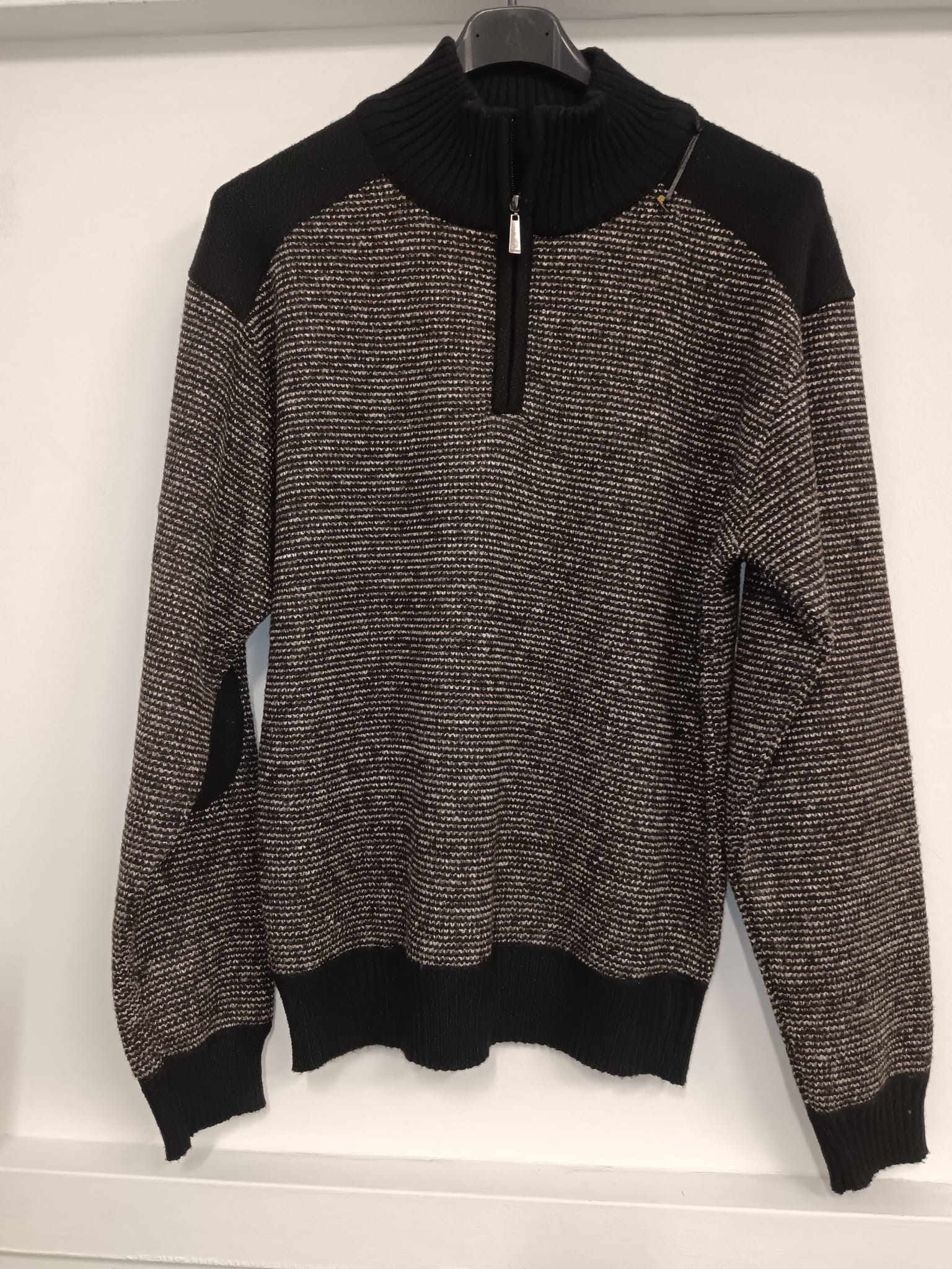 Felpa uomo felpata con toppe al gomito