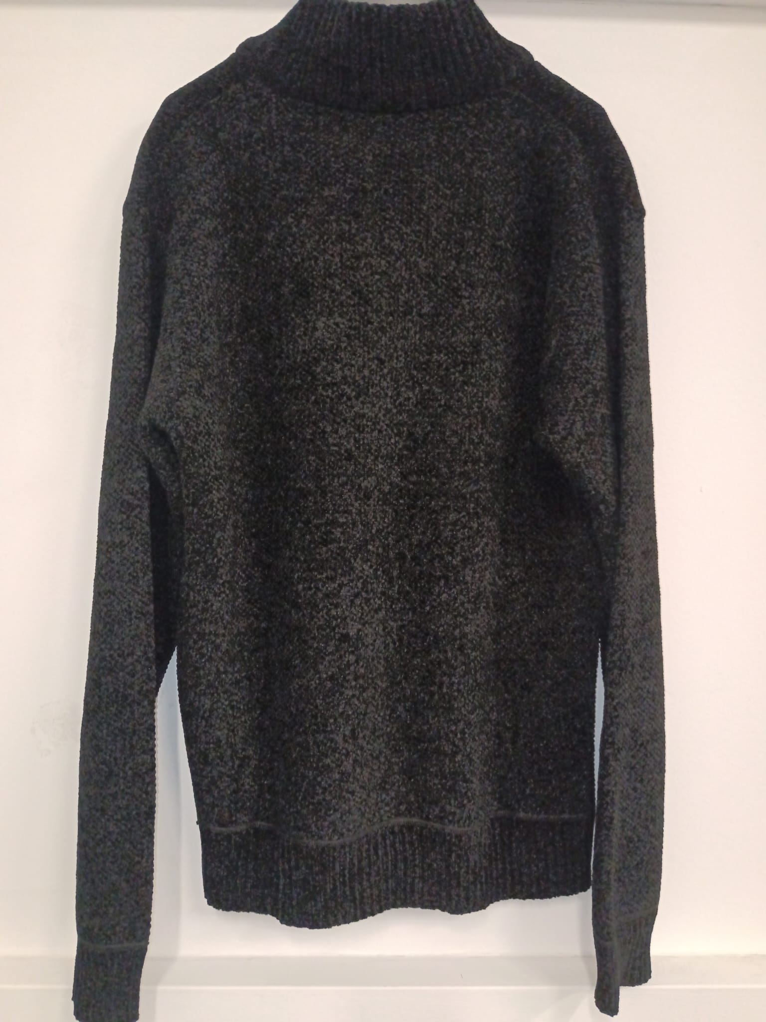 Felpa uomo felpata con collo lupetto e zip 1/4