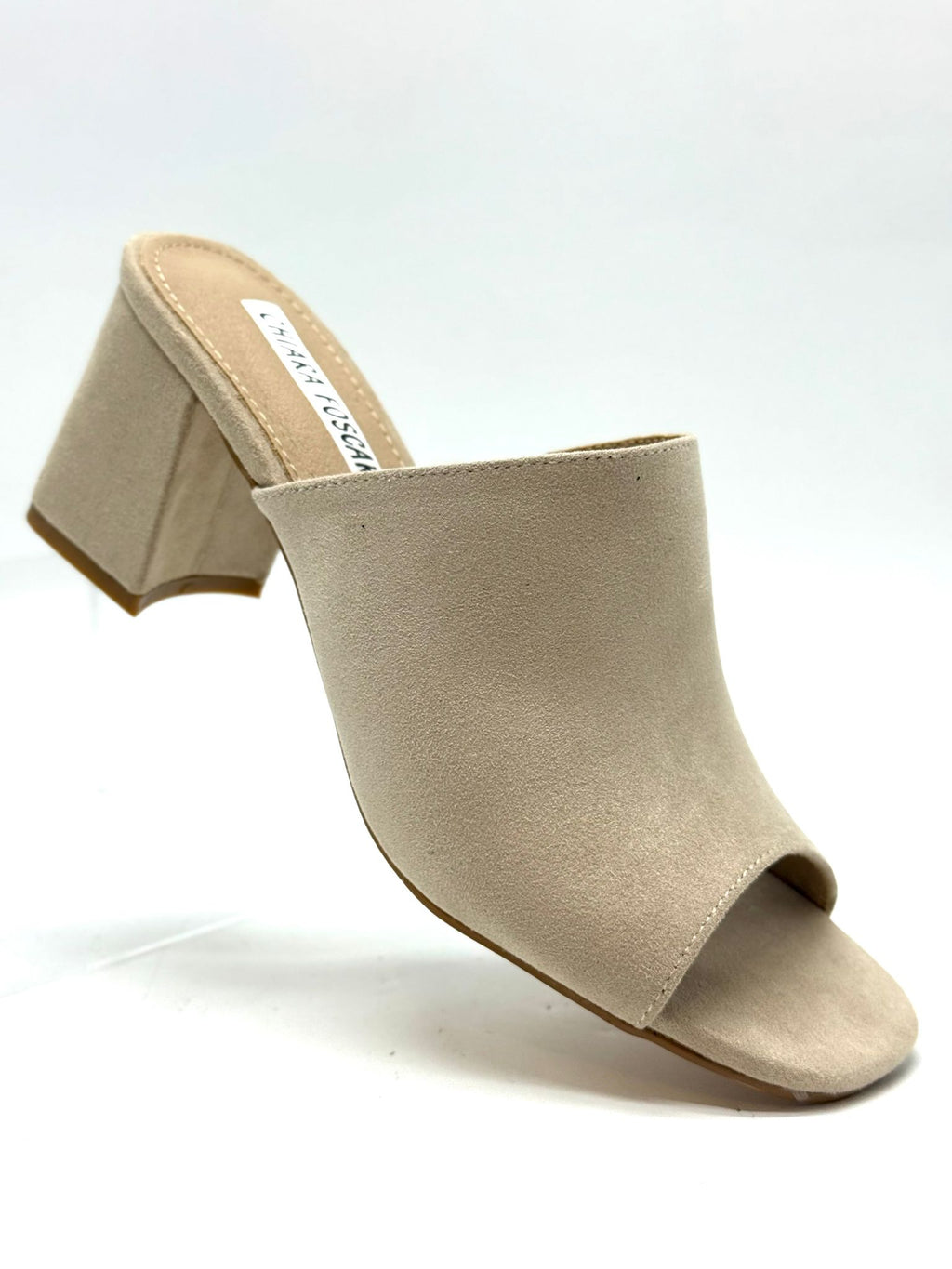 Sabot in camoscio con tacco