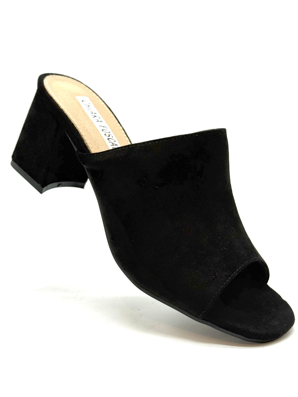 Sabot in camoscio con tacco