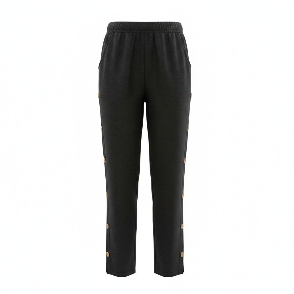 Pantaloni Con Bottoni Laterali