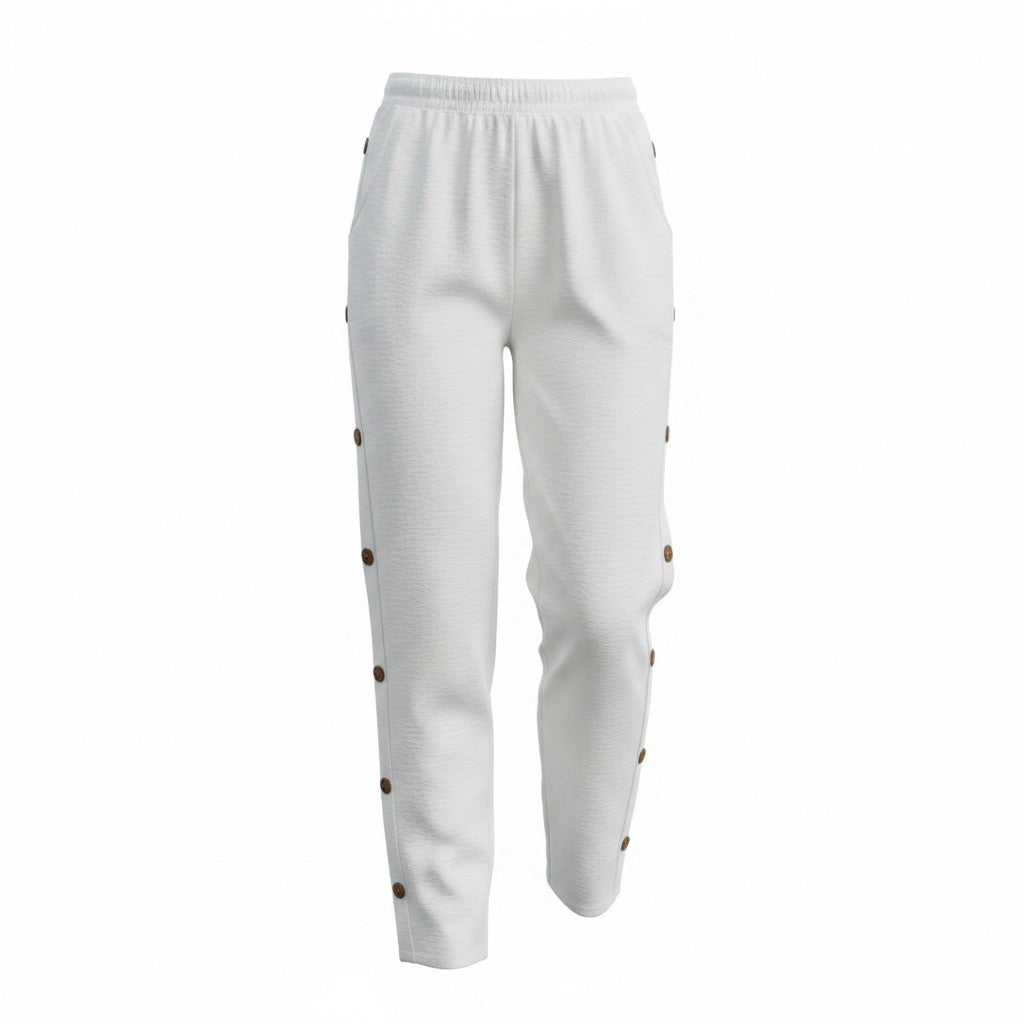 Pantaloni Con Bottoni Laterali