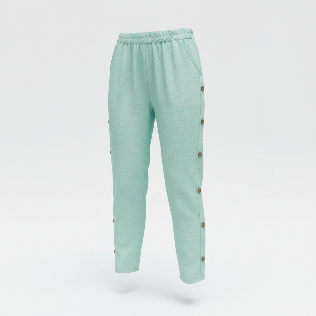 Pantaloni Con Bottoni Laterali