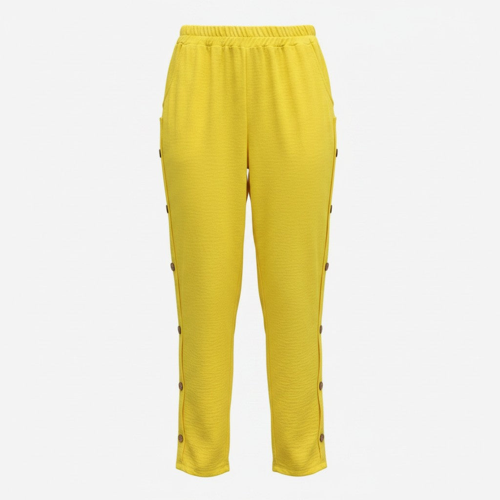 Pantaloni Con Bottoni Laterali
