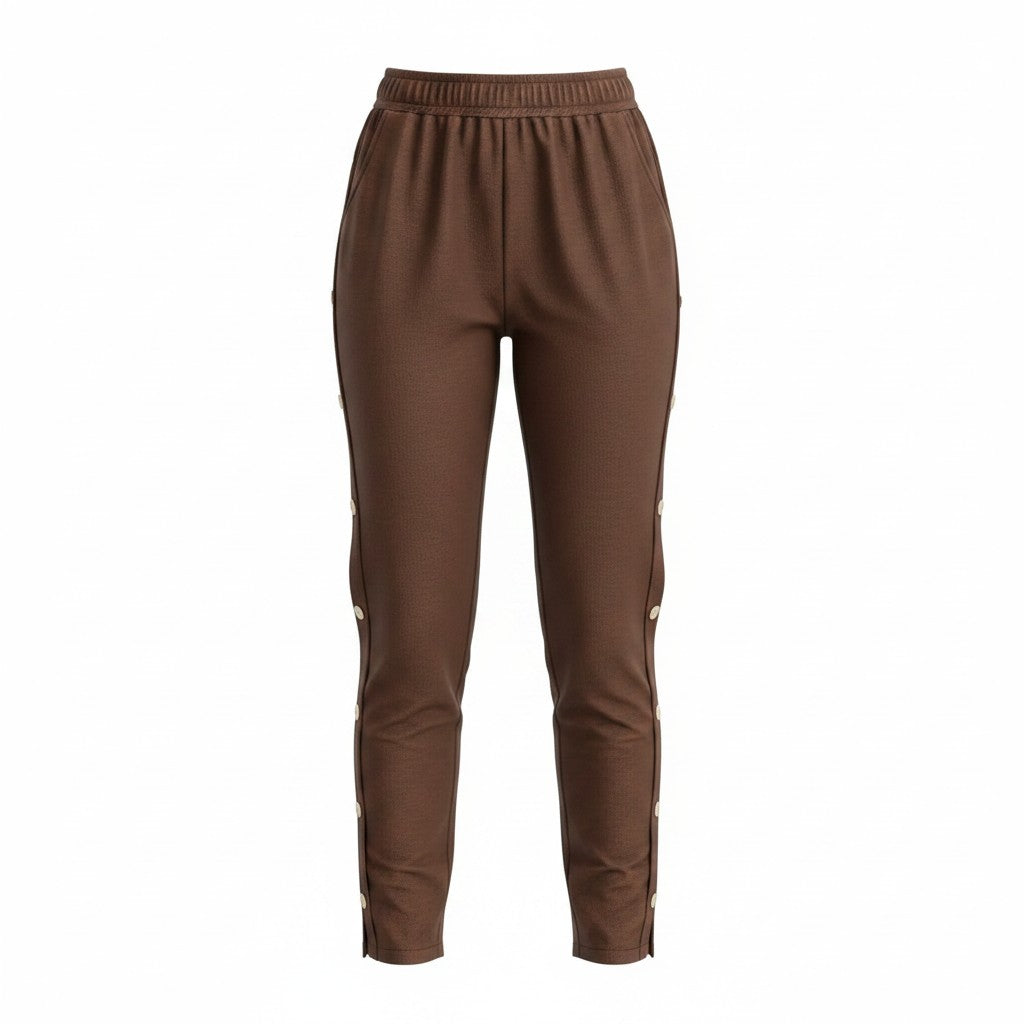 Pantaloni Con Bottoni Laterali