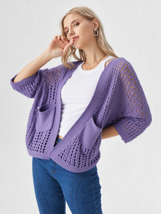 Cardigan traforato modello BreezeKnit™