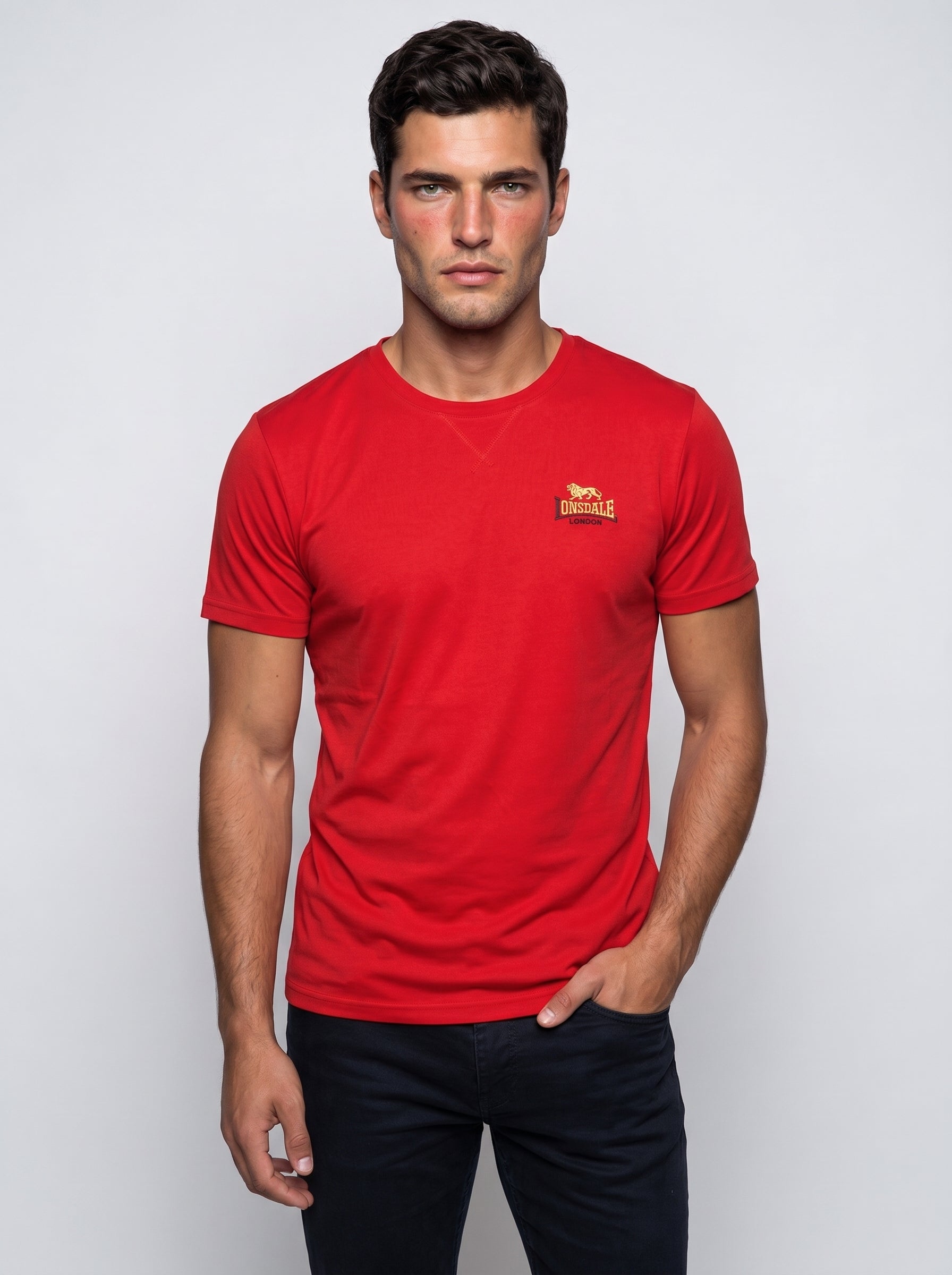 T-shirt Lonsdale in cotone con ricamo lato cuore