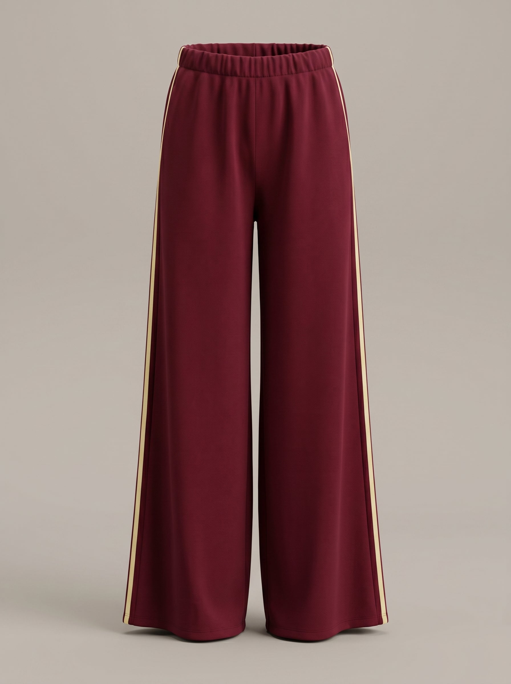 Pantalone Tuta in Felpa/Viscosa Tinta Unita con Bande Laterali Colorate