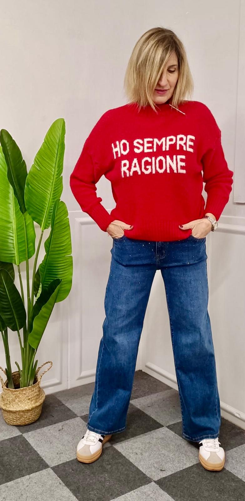 Il Maglione che Parla Chiaro: "Ho Sempre Ragione" - Stile e Assertività in Tinta Unita!
